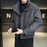 新标90绒美式皮衣羽绒服男冬季2025新款休闲外套B320-818-P305，男装皮衣，电商B320