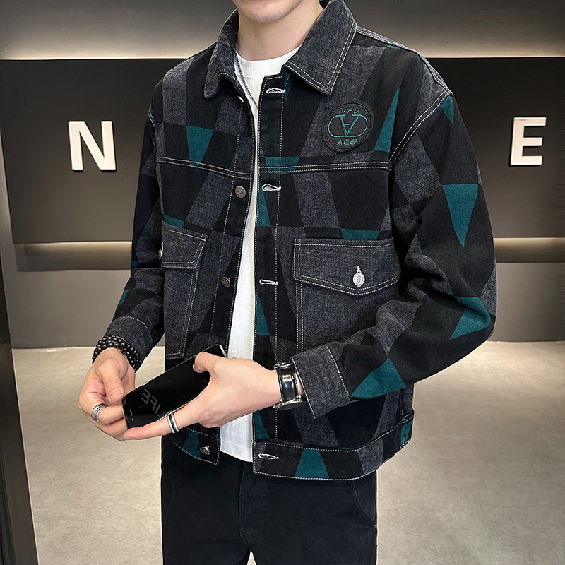 店主风春装牛仔夹克男士休闲外套2025年秋季新款B320-807-P125,男装工装外套,电商B320