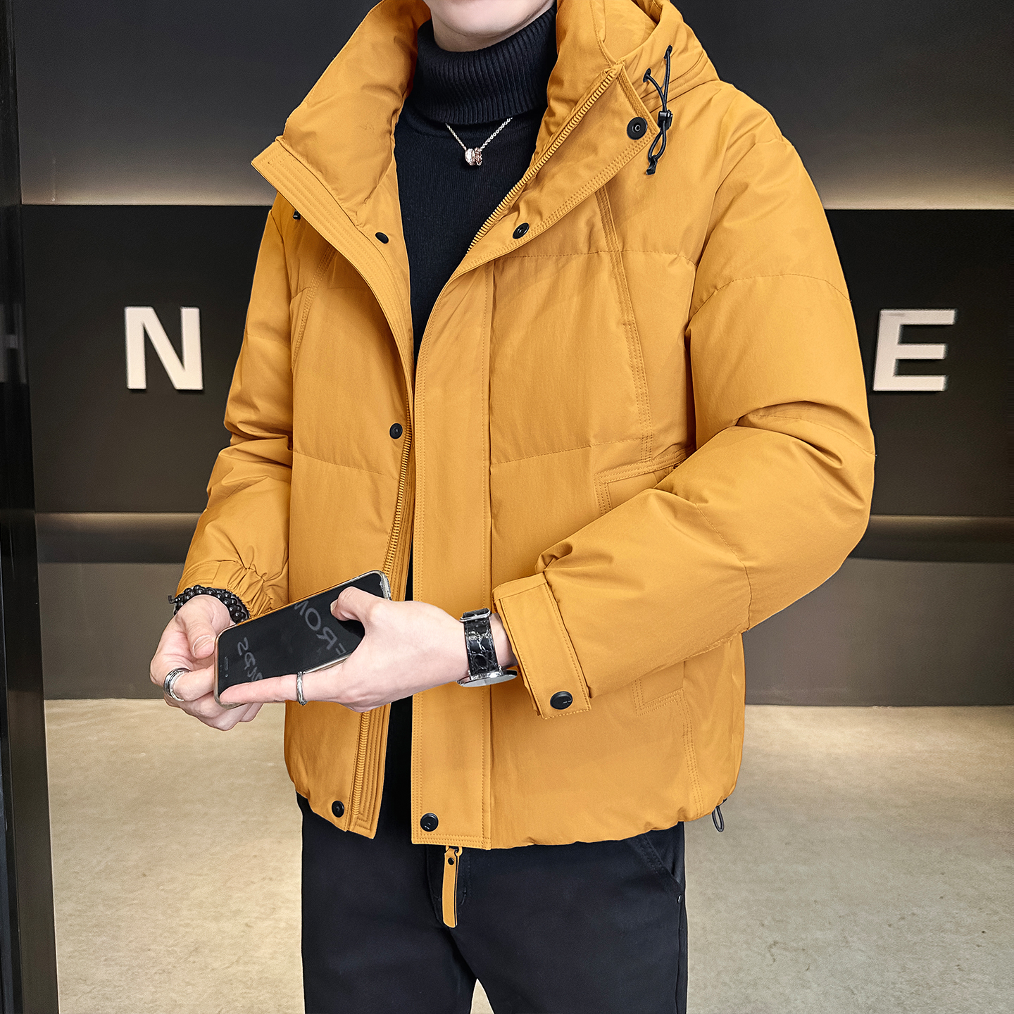 标50绒连帽羽绒服男士2025冬季新款外套男装B320-3309-P235,男装羽绒服,电商B320 标50绒连帽羽绒服男士2025冬季新款外套男装B320-3309-P235,男装羽绒服,电商B320