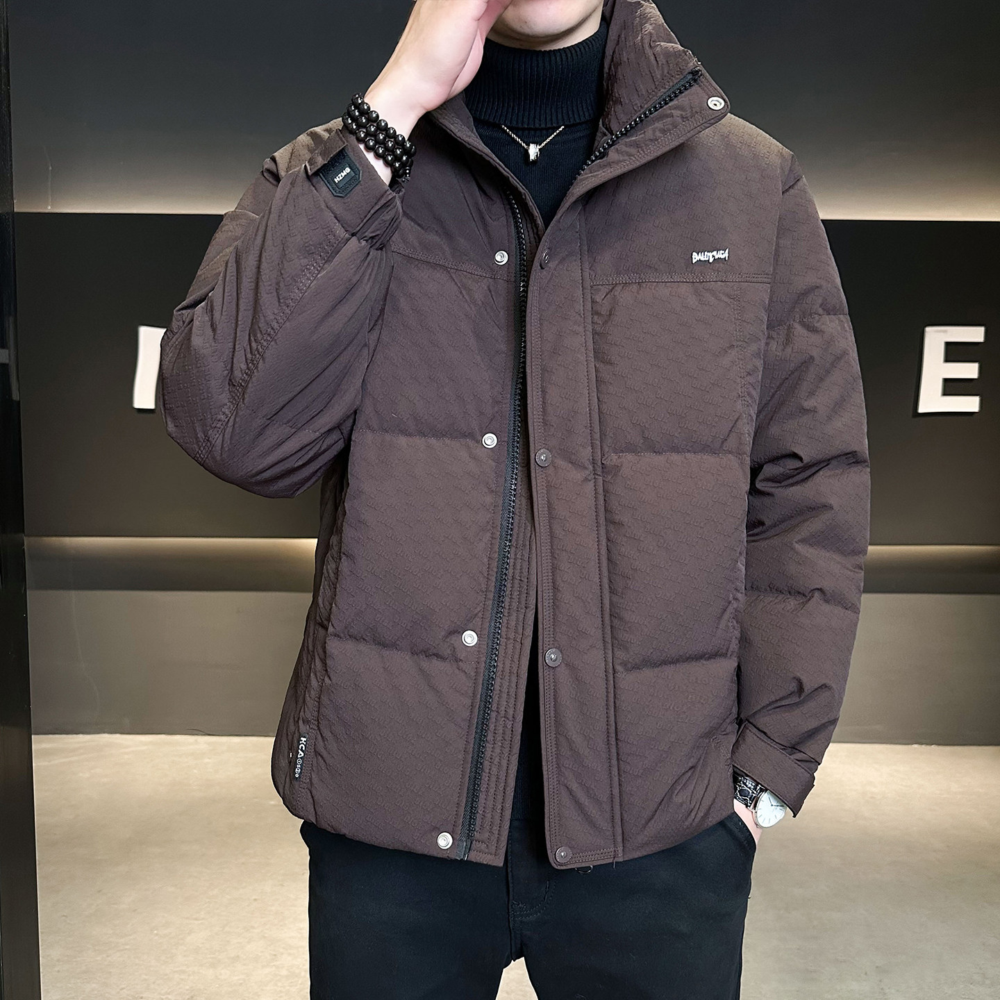 标50绒羽绒服男士2025新款时尚保暖冬季外套男B320-6635-P225,男装羽绒服,电商B320
