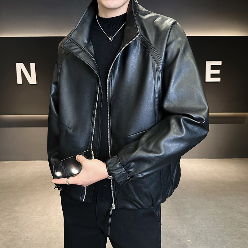 店主风皮夹克男装休闲百搭2025新款皮衣男士外套B320-2511-145,男装皮衣,电商B320