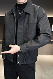加绒皮衣男装2024冬季休闲外套男上衣店主风B320-7906-P145，男装皮衣，电商B320