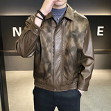 店主风皮衣男士2025新款秋季休闲皮夹克男装外套B320-7706-P145，男装皮衣，电商B320