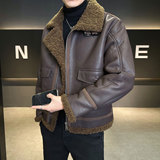 冬季皮毛一体外套男士2025新款休闲加绒皮夹克男装B320-2516-P230,男装夹克,电商B320, 冬季皮毛一体外套男士2025新款休闲加绒皮夹克男装B320-2516-P230,男装夹克,电商B320,