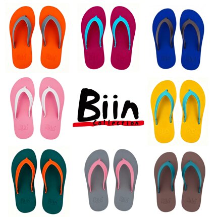 Biincollection泰国进口橡胶沙滩鞋度假外穿夹脚网红防滑人字拖