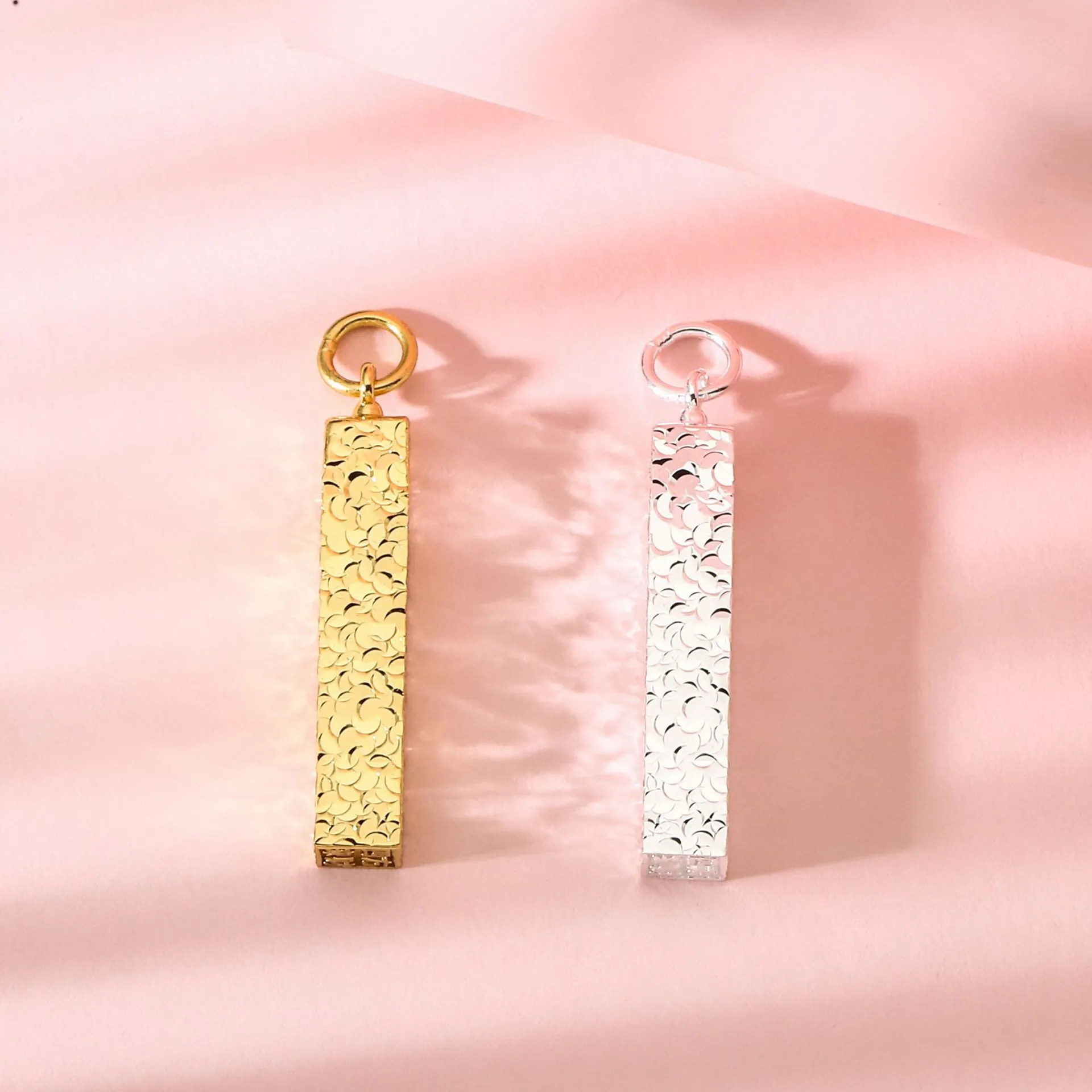 中国金铺足银9999碎冰冰四方来财吊坠气质轻奢百搭纯银项链送礼物