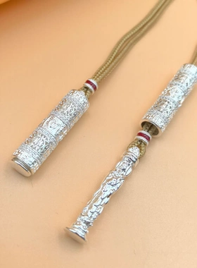 7269号足银990银色随身佛项链本命佛编织蛇年属龙本命佛挂件