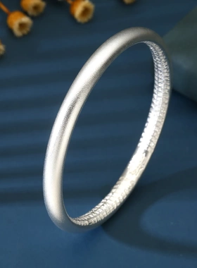 6645号 足银9999闭口古法心经手镯戴手寓意礼物时尚品复古风爆款