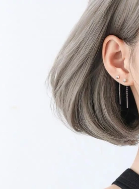 2纯银豆豆耳线迷你光珠耳线显脸瘦2022年新款潮耳环气质ins耳饰