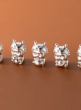 99足银五福龙手链女小银龙转运珠龙年编织红手绳情侣直播爆款