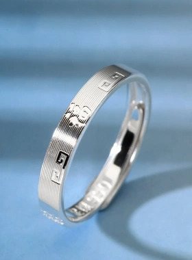 8252号足银990开口CNC福字戒指女小众设计指环引流直播爆款