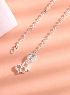 足银999十字项链纯银素链0字链闪o十字链直播爆款