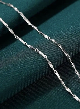 纯银元宝链 99纯银项链女素链男无吊坠足银锁骨链 银单链子直播款