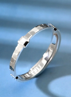 8250号 足银990开口CNC方块戒指女小众设计指环引流直播爆款