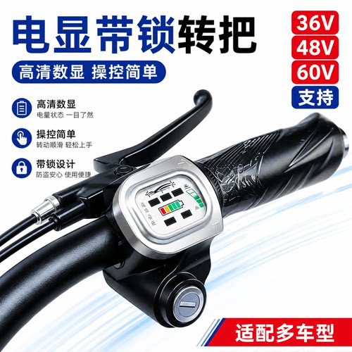 48V电动车调速把手柄锂电铅酸电池电摩转把调速把电动滑板车转把