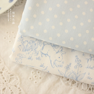 特价韩国帆布细纱兔子衣服床品装饰拍照发圈桌布床单纯棉布料面料