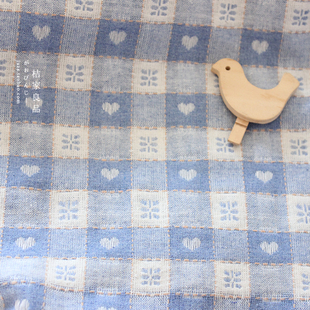 ins韩风爱心提花混纺棉涤棉布料大肠发圈衣服手工发圈窗帘diy