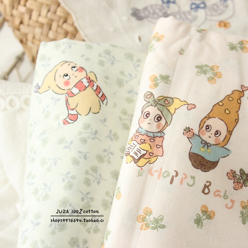 星星人卡通全棉纯棉布料衣服床品床单被套衣服diy大肠发圈面料
