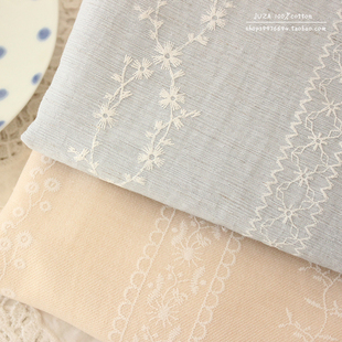 宫廷风桔家良品胶印衣料涤棉泡泡棉大肠发圈手工服装衬衫裙子面料