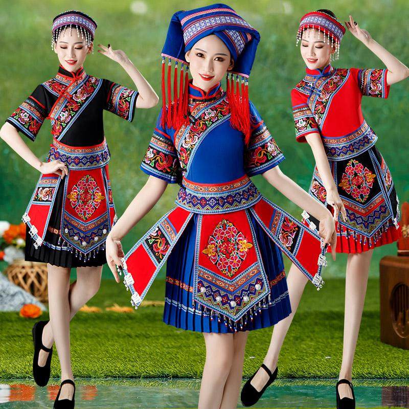 广西壮族服装女三月三民族演出服饰少数民族服装成人壮锦刺绣短裙,女装/女士精品,民族服装/舞台装,淘宝优惠券,粉丝福利购,淘宝优惠卷