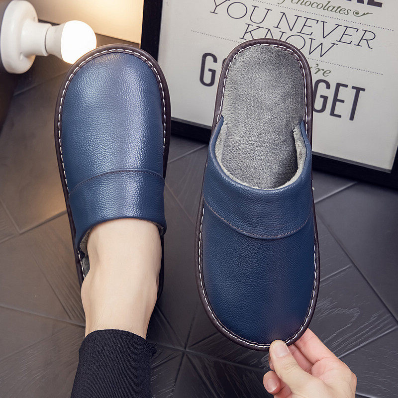 秋冬季真皮棉拖鞋女防滑家居地板厚底家用室内情侣保暖牛皮拖鞋男,居家布艺,居家棉拖/棉鞋,淘宝优惠券,粉丝福利购,淘宝优惠卷