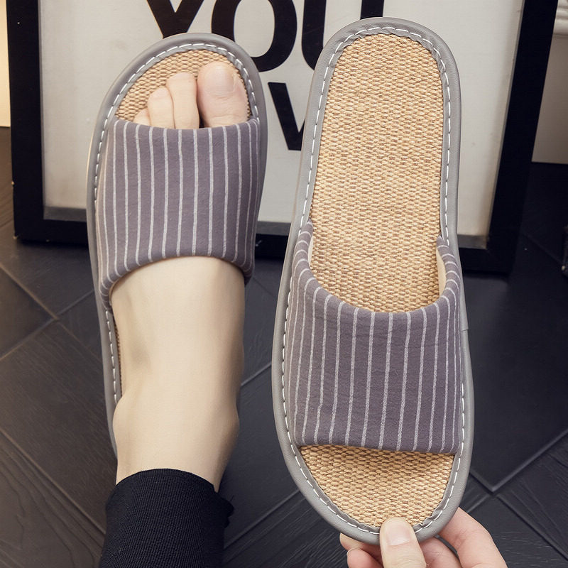 亚麻拖鞋男夏季家居家情侣家用办公室内防滑软底地板布艺凉拖鞋女,居家布艺,居家凉拖/凉鞋,淘宝优惠券,粉丝福利购,淘宝优惠卷