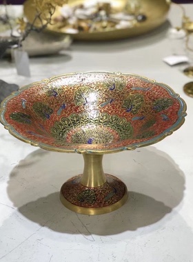 印度进口彩绘手工装饰摆件盘客厅新中式干果盘样板间异域桌面摆件