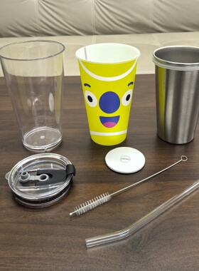 瑞幸联名澳网超大杯PP杯改造DIY全套304不锈钢内胆亚克力外壳吸管