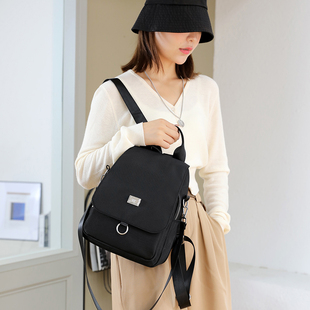 驰豹牛津布双肩包女2025新款旅行时尚潮流尼龙帆布轻便防水小背包