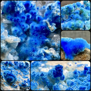 蓝色球球 绒铜矿 天然原矿石矿物晶体标本摆件教学观赏收藏奇石