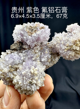 贵州紫色氟铝石膏天然矿物晶体矿石标本摆件教学观赏收藏奇石宝石