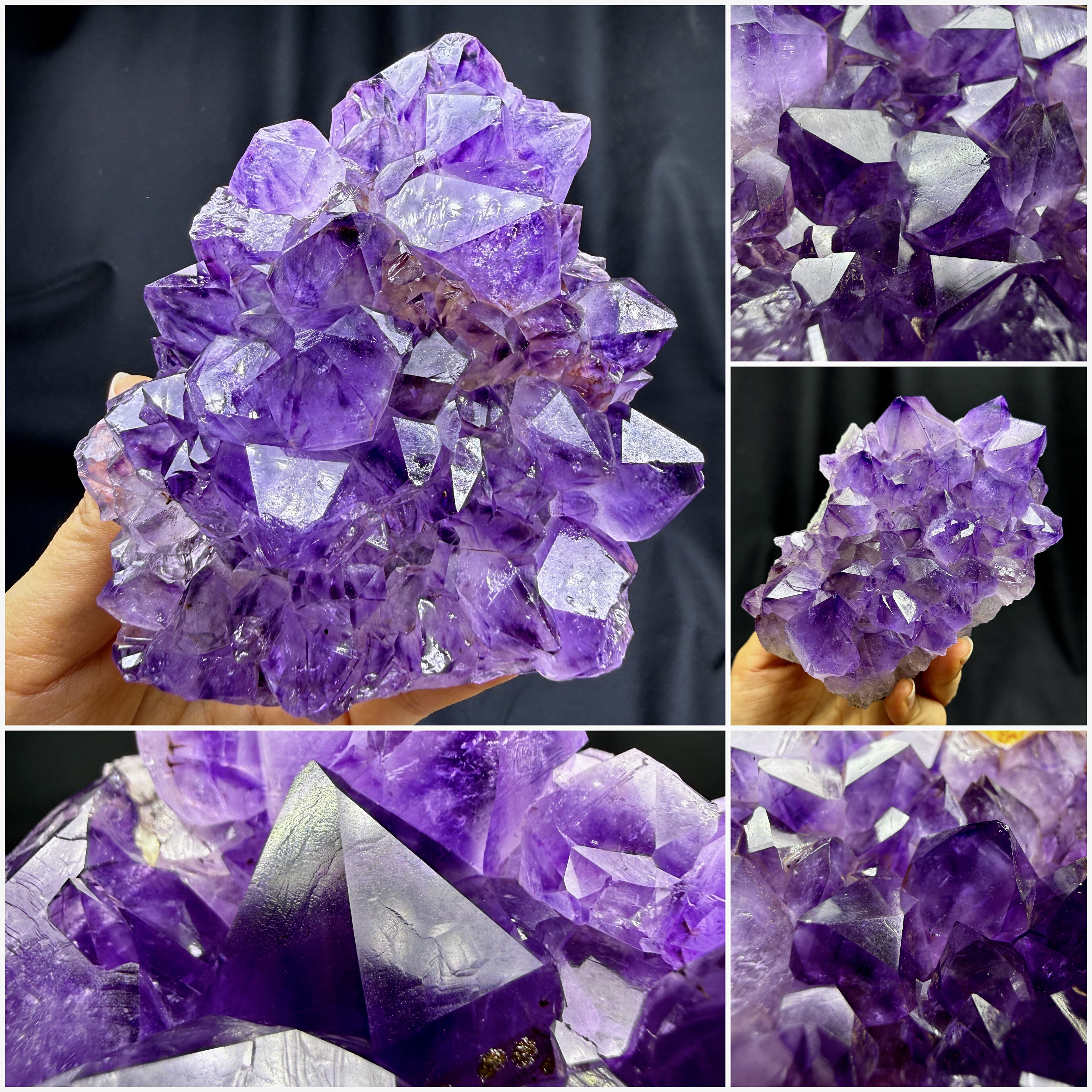 巴西高品质紫水晶天然矿物晶体矿石标本摆件教学观赏收藏奇石地质