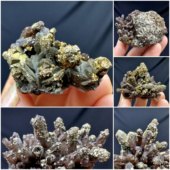 福建红水晶黄铁矿方解石天然矿物晶体矿石标本摆件教学观赏收藏