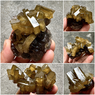 江西重晶石紫红萤石天然矿物晶体矿石标本摆件教学观赏收藏奇石