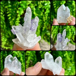 瑶岗仙白水晶紫萤石毒砂天然原矿石矿物晶体标本摆件教学奇石收藏