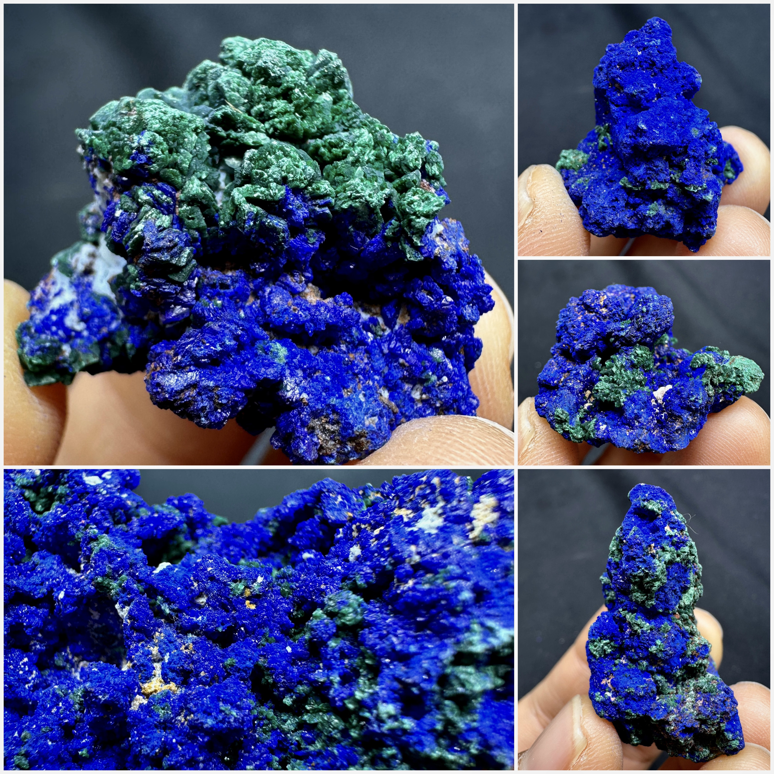 克莱因蓝 蓝铜矿孔雀石天然矿物晶体矿石标本摆件教学观赏收藏