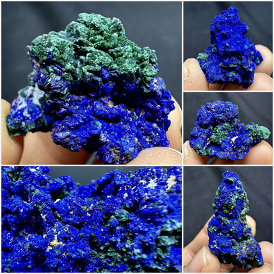 克莱因蓝 蓝铜矿孔雀石天然矿物晶体矿石标本摆件教学观赏收藏