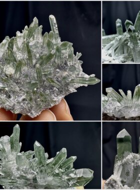 四川绿幽灵水晶簇天然矿物晶体矿石标本摆件教学观赏收藏奇石地质