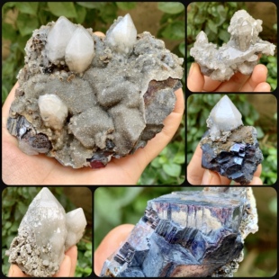 内蒙水晶方铅矿方解石天然矿物晶体矿石标本原石宝石奇石摆件观赏