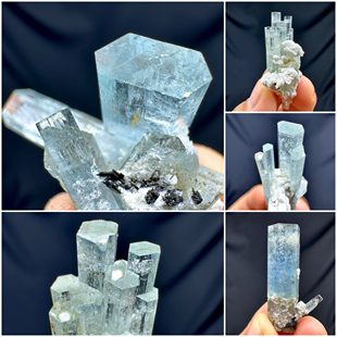 纳米比亚海蓝宝石电气石玉滴石长石天然矿物晶体矿石标本摆件教学