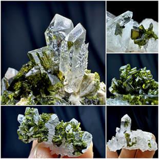 四川水晶绿帘石天然矿物晶体矿石标本摆件教学观赏收藏奇石地质