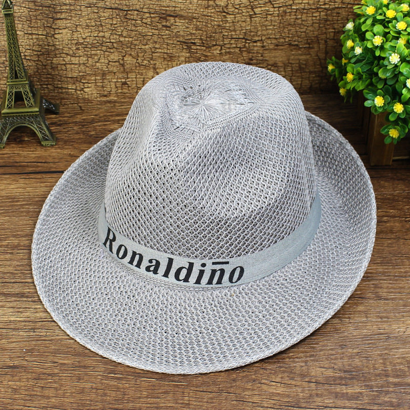 中老年老人帽子礼帽户外男士爵士帽夏天遮阳防晒草帽男中年爸爸帽