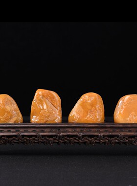 老挝北部田黄色结晶印章 石头造景 奇石摆件家装天然石料书法书画