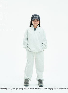 LBQ原创亲子   灰色加绒亲子休闲卫衣套装