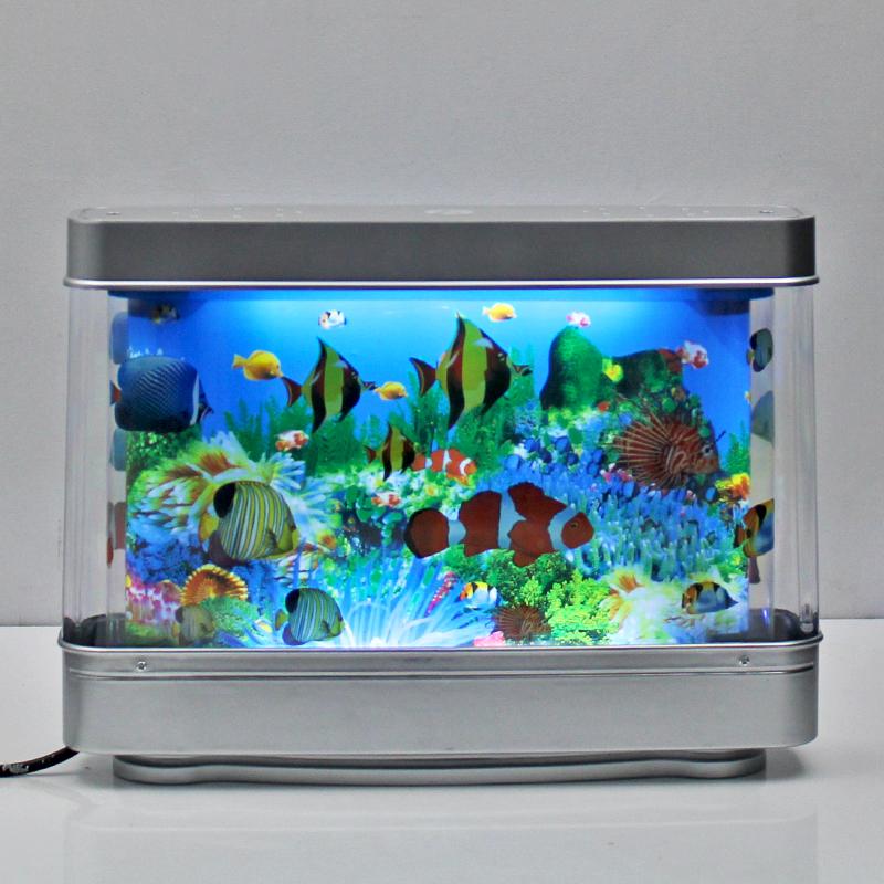 陶瓷鱼缸灯仿水族箱带开关小型