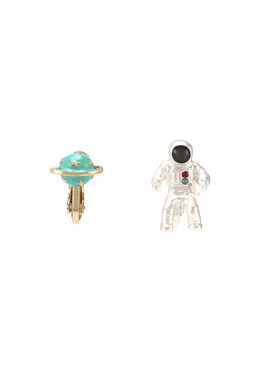 星空星球无耳洞耳钉耳饰耳夹