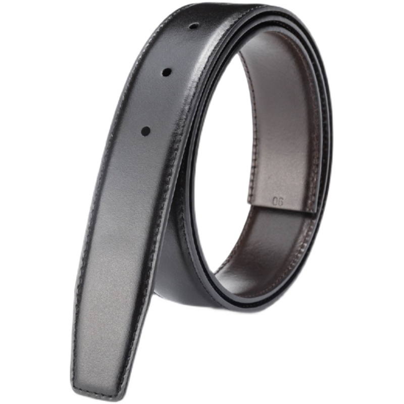 高端百搭针扣无头皮带条双面头层牛皮条男青年真皮裤腰带身不带头