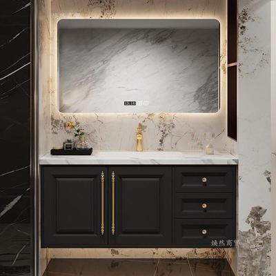 法式轻奢橡木浴室柜组合