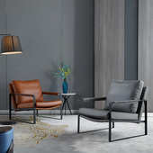 客厅简约沙发椅 休闲椅 真皮椅 北欧单椅 躺椅 单人高背椅 酒店椅