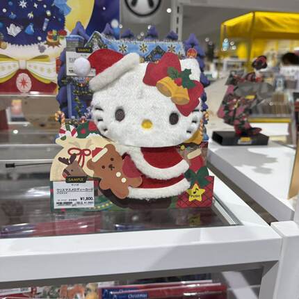日本新款人气先定HelloKitty库洛米圣诞主题毛绒贺卡闺蜜礼物卡片